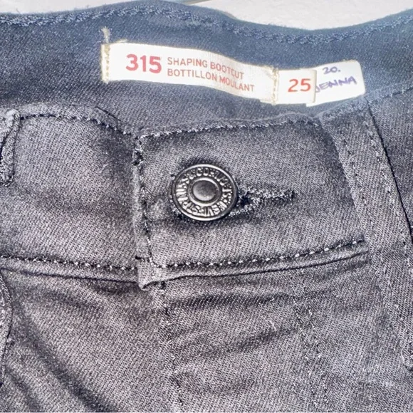 New Levi’s 315 Shaping bootcut Black mid rise Size 25 - Picture 7 of 11